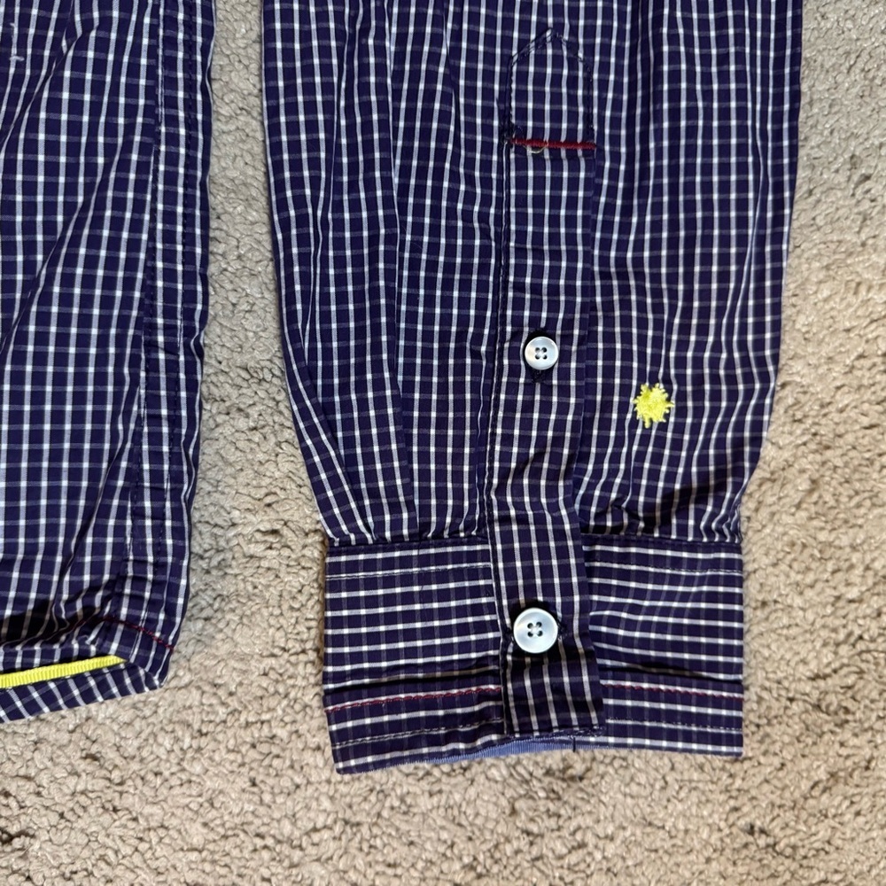 Descendant of Thieves Men’s Slim Fit Dress Shirt Purple Check Long Sleeve XL - Picture 3 of 5